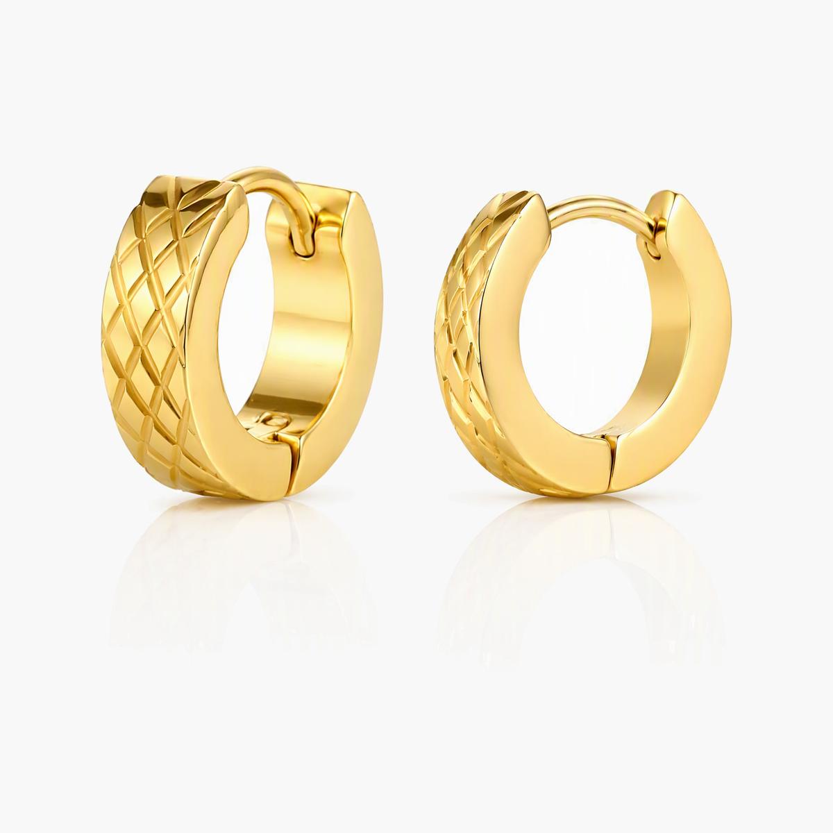 Crosshatch Hoop Earrings