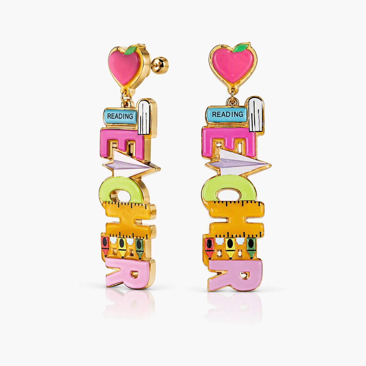 Cute School Stack Drop Earrings