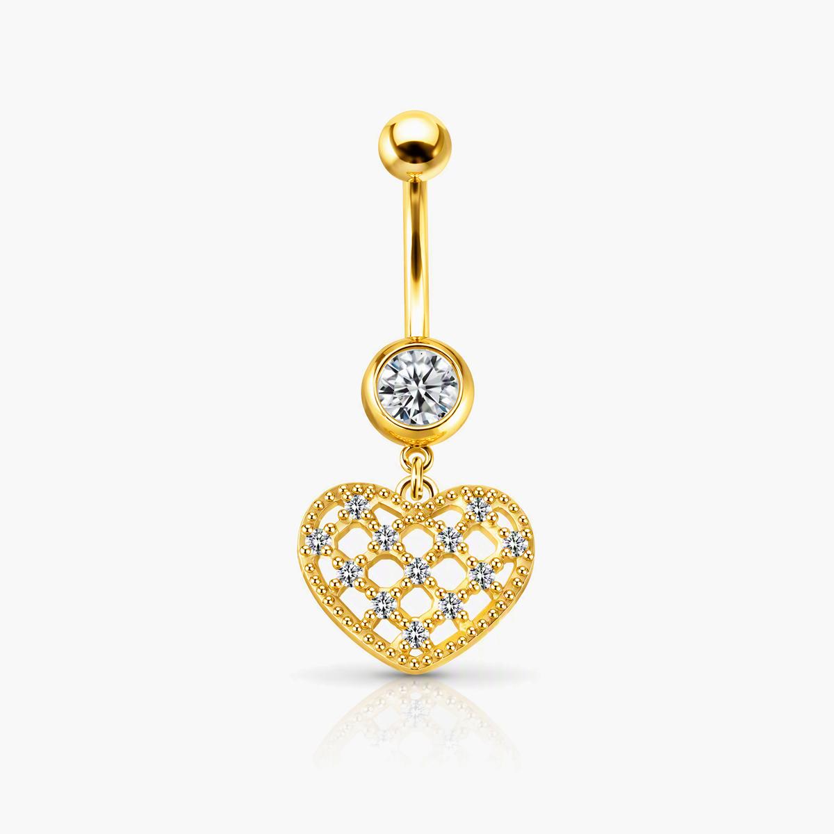 Cute Heart Charm Belly Ring