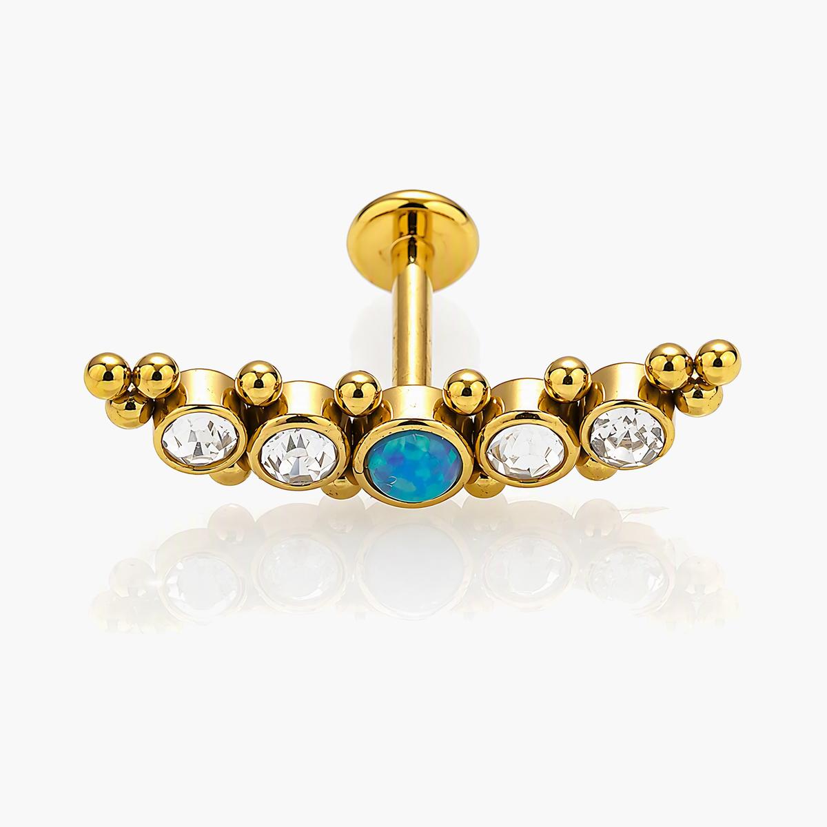 Dainty Stone Arc Cluster Stud Earrings