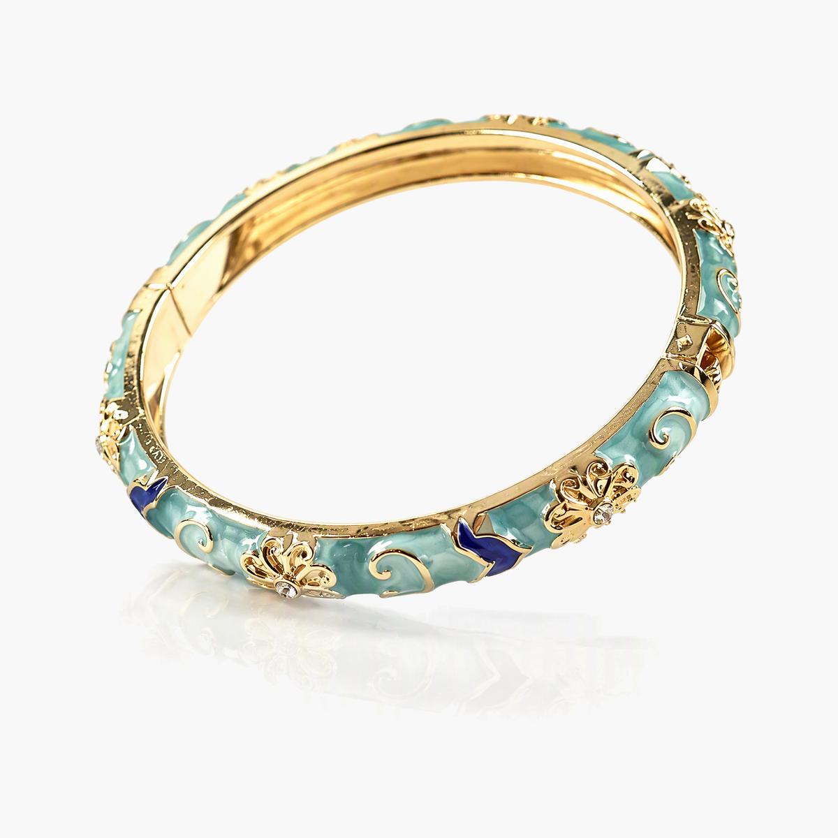 Vintage Floral Enamel Bangle