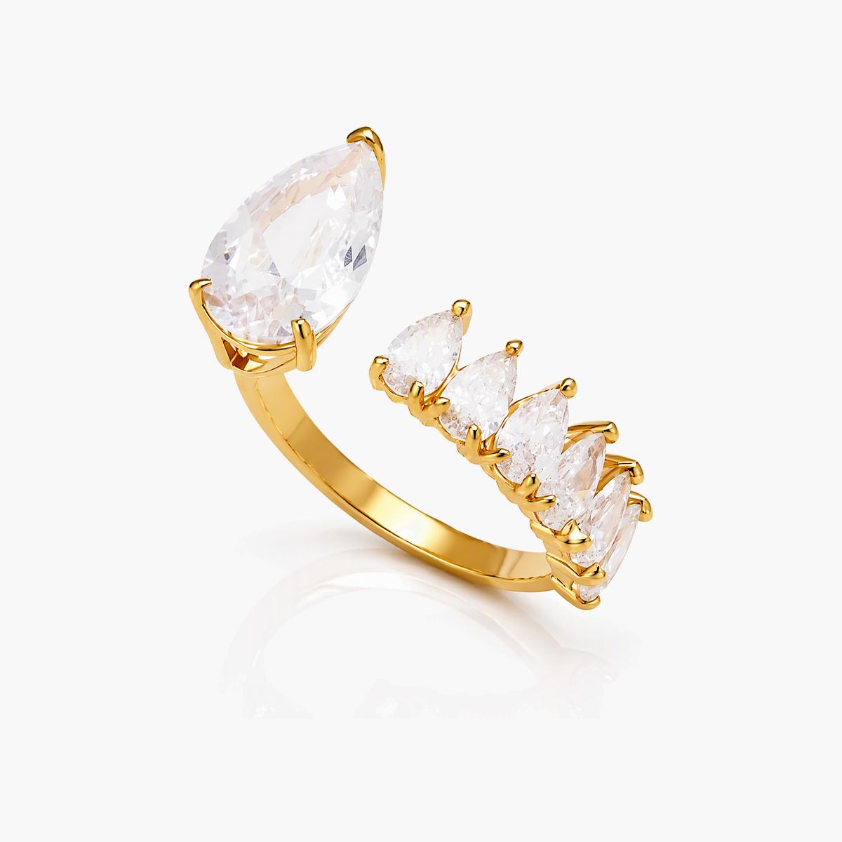 Elegant Geometric Stone Ring