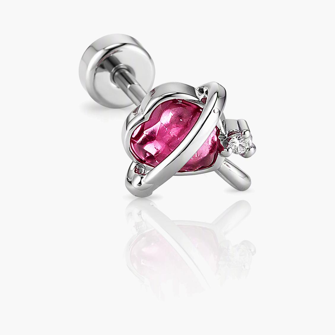 Planet Heart Stud Earrings