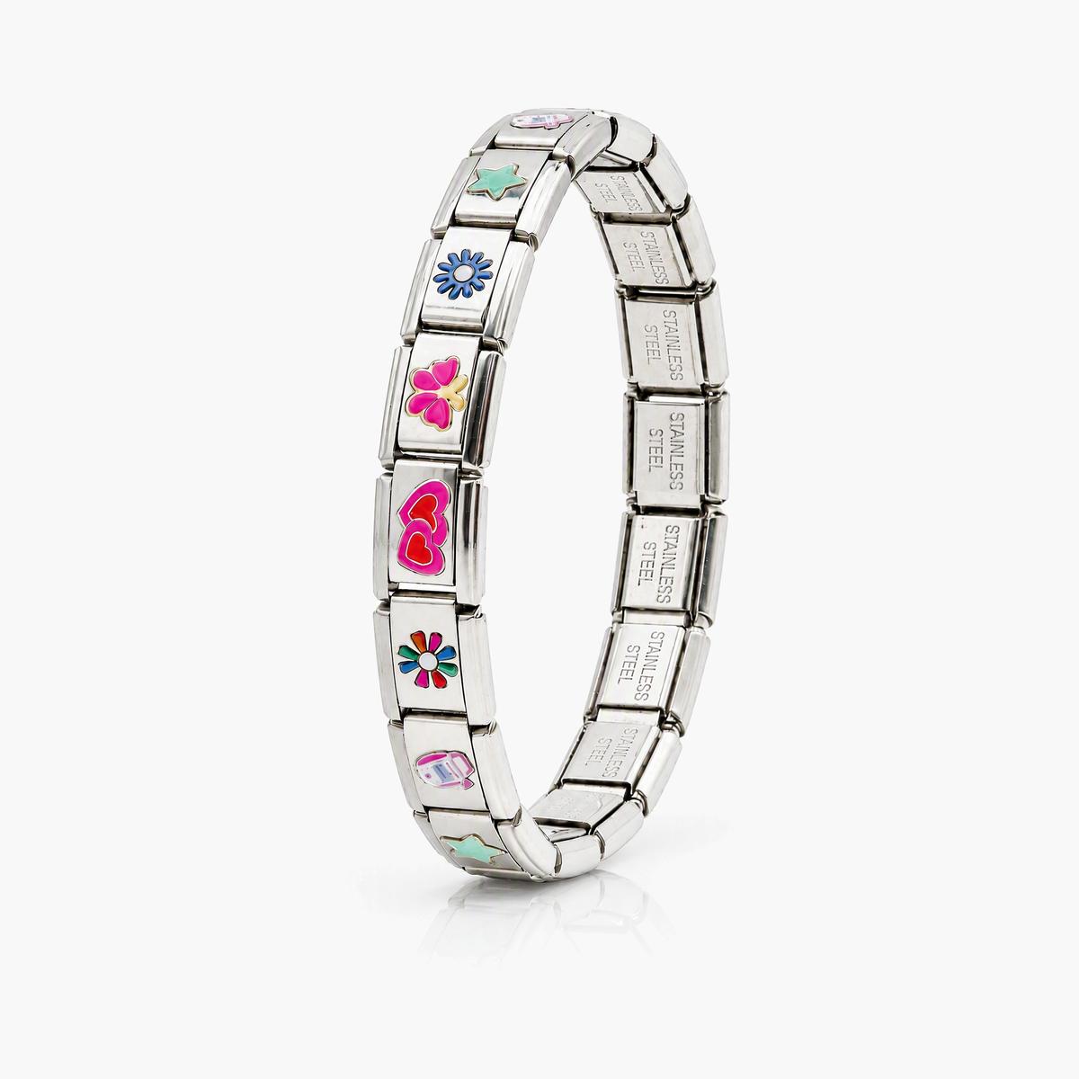 Cute Flower Heart Charm Bracelet
