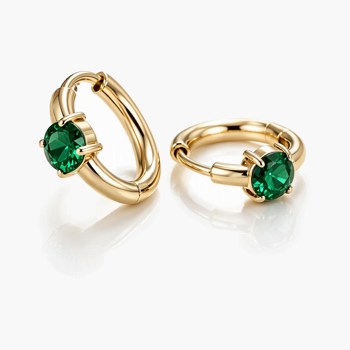 Dainty Single Stone Huggie Earrings