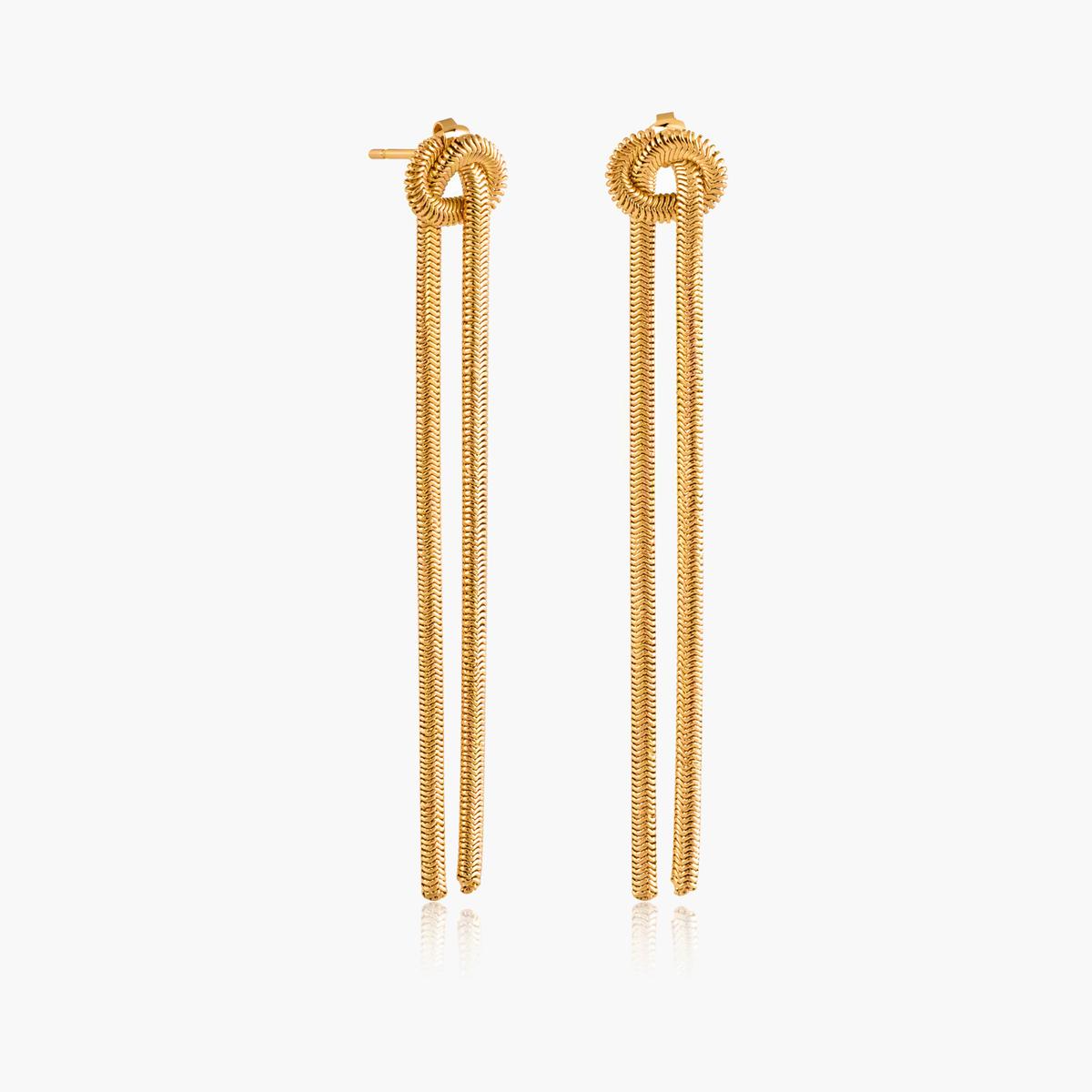 Love Knot Snake Chain Drop Earrings