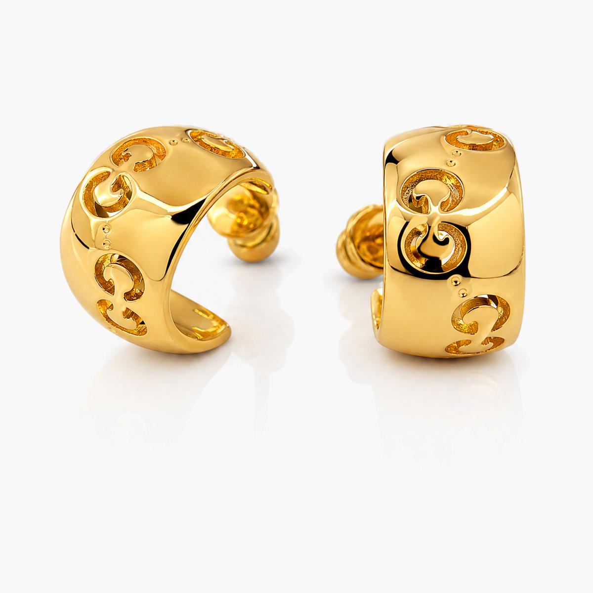 Vintage Scroll Open Cuff Earrings