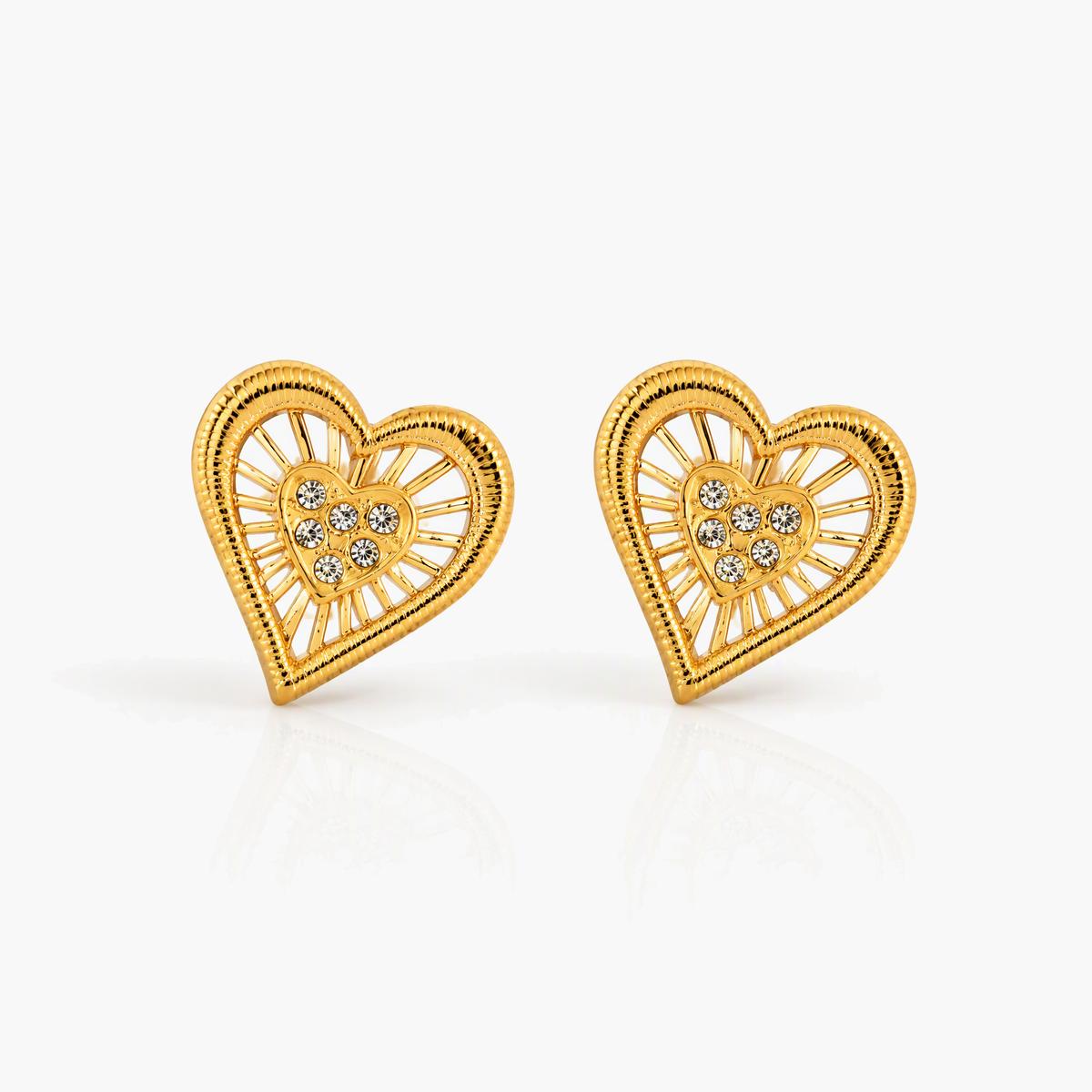 Cute Wing Heart Wavy Hoop Earrings