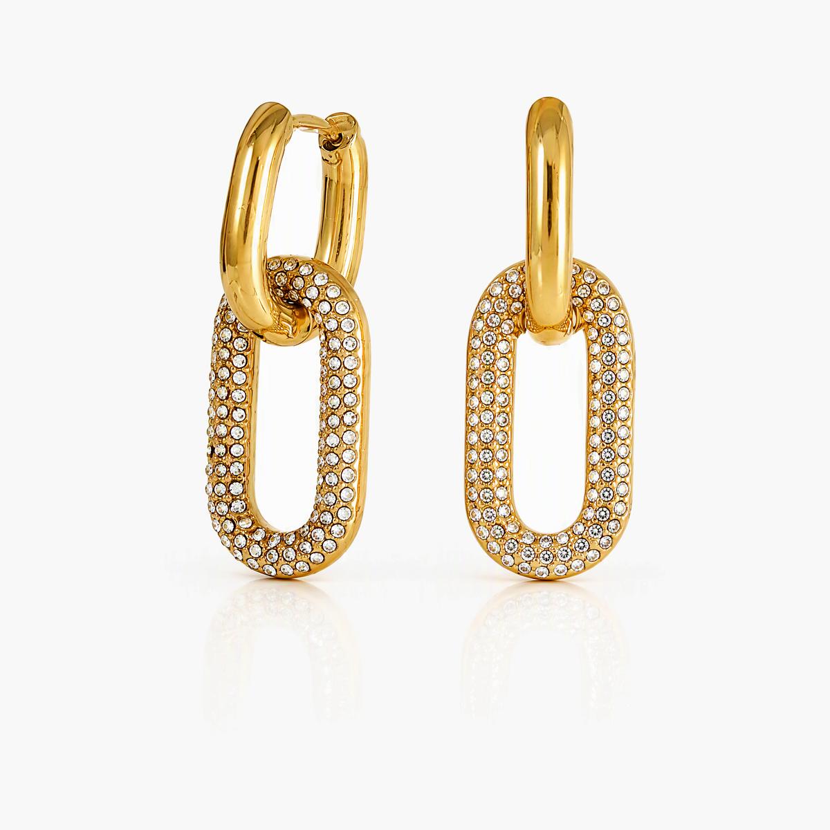 Trendy Oval Link Huggie Earrings