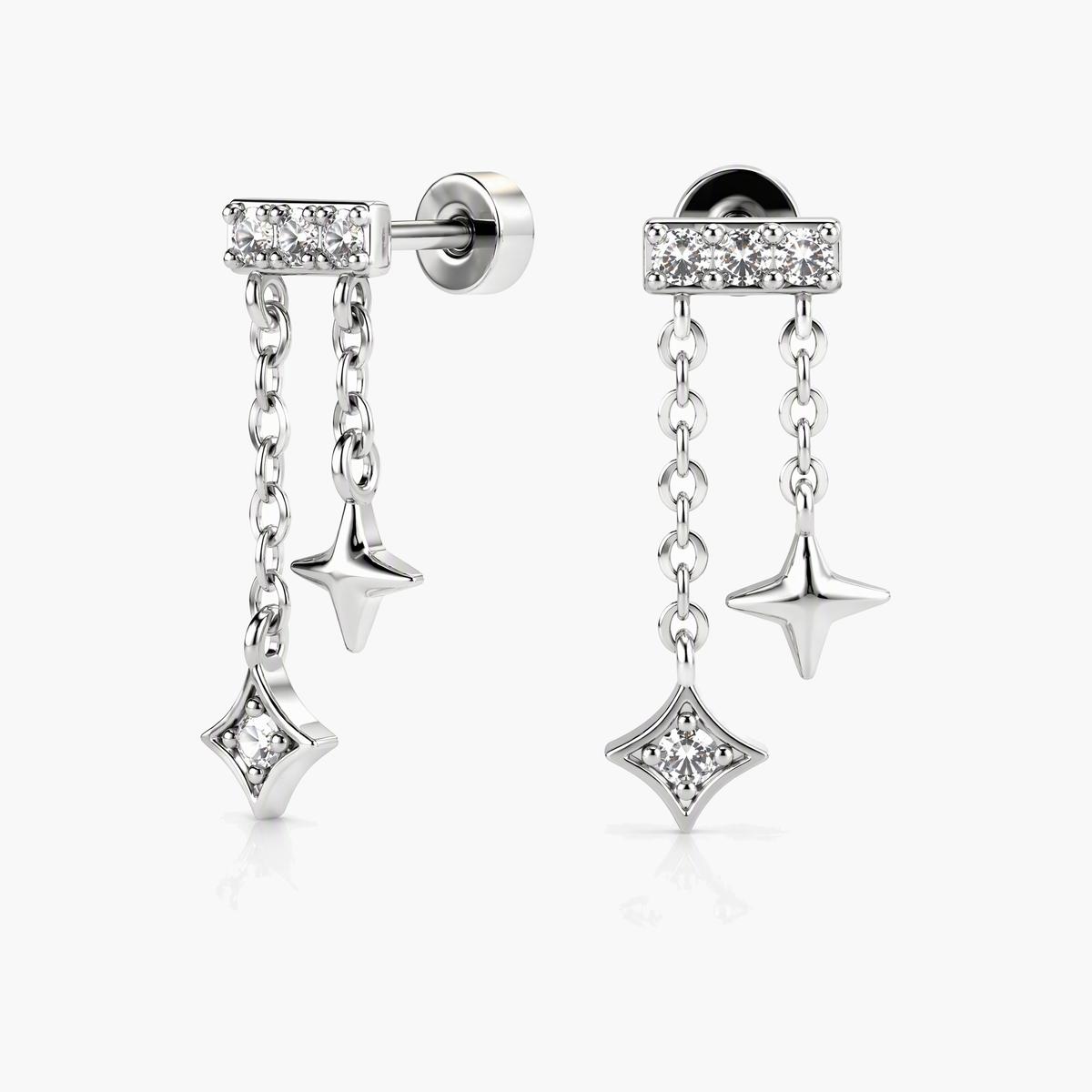 Dainty Star Drop Earrings