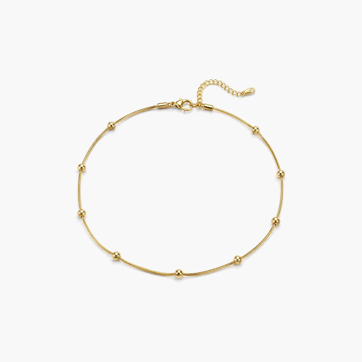 Dainty Beaded Snake Chain Necklace