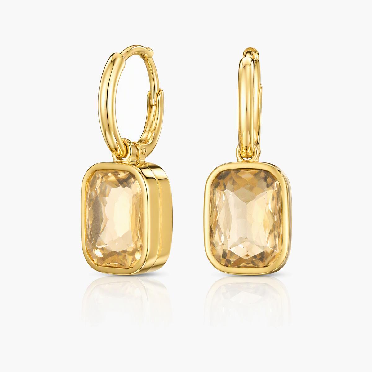 Rectangular Stone Drop Earrings