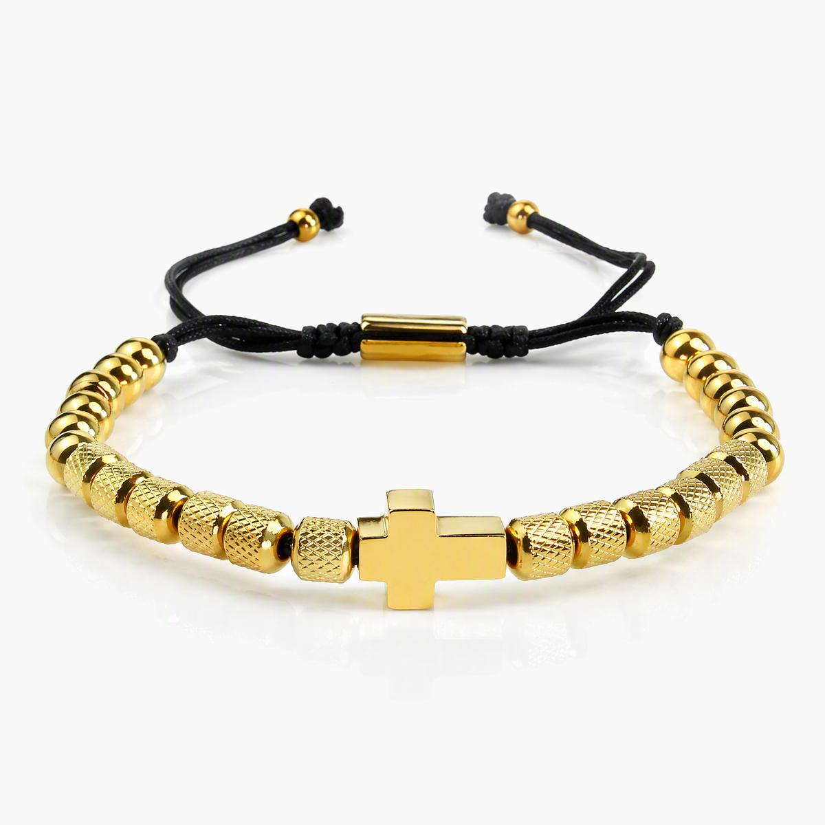 Cross Charm Beaded Bracelet
