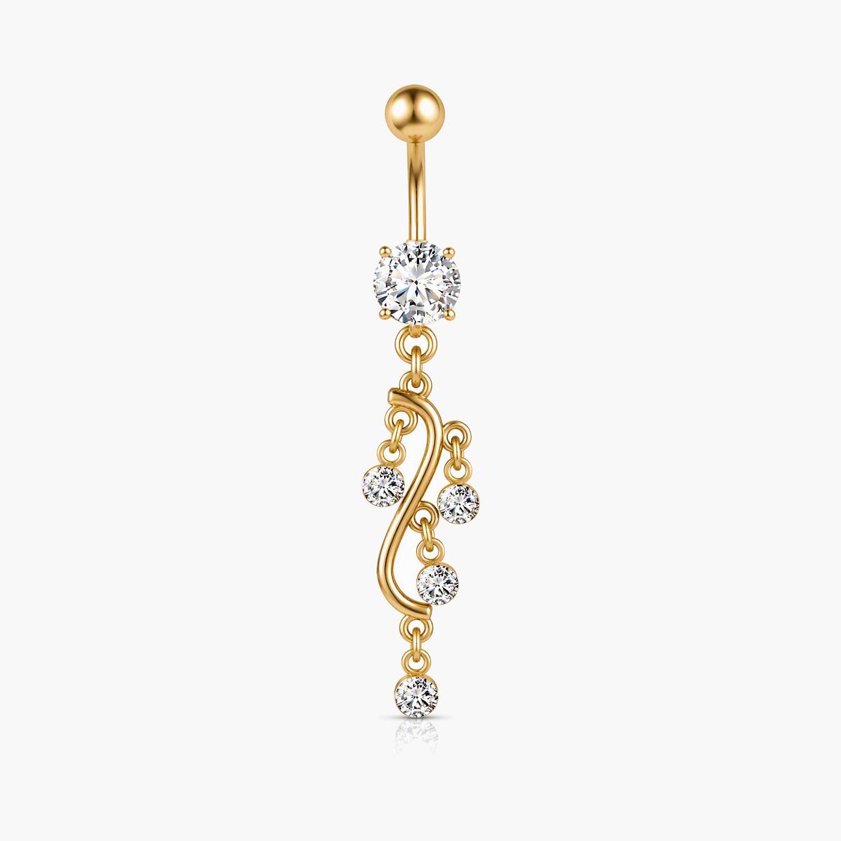 Dainty S-Shape Dangle Belly Ring