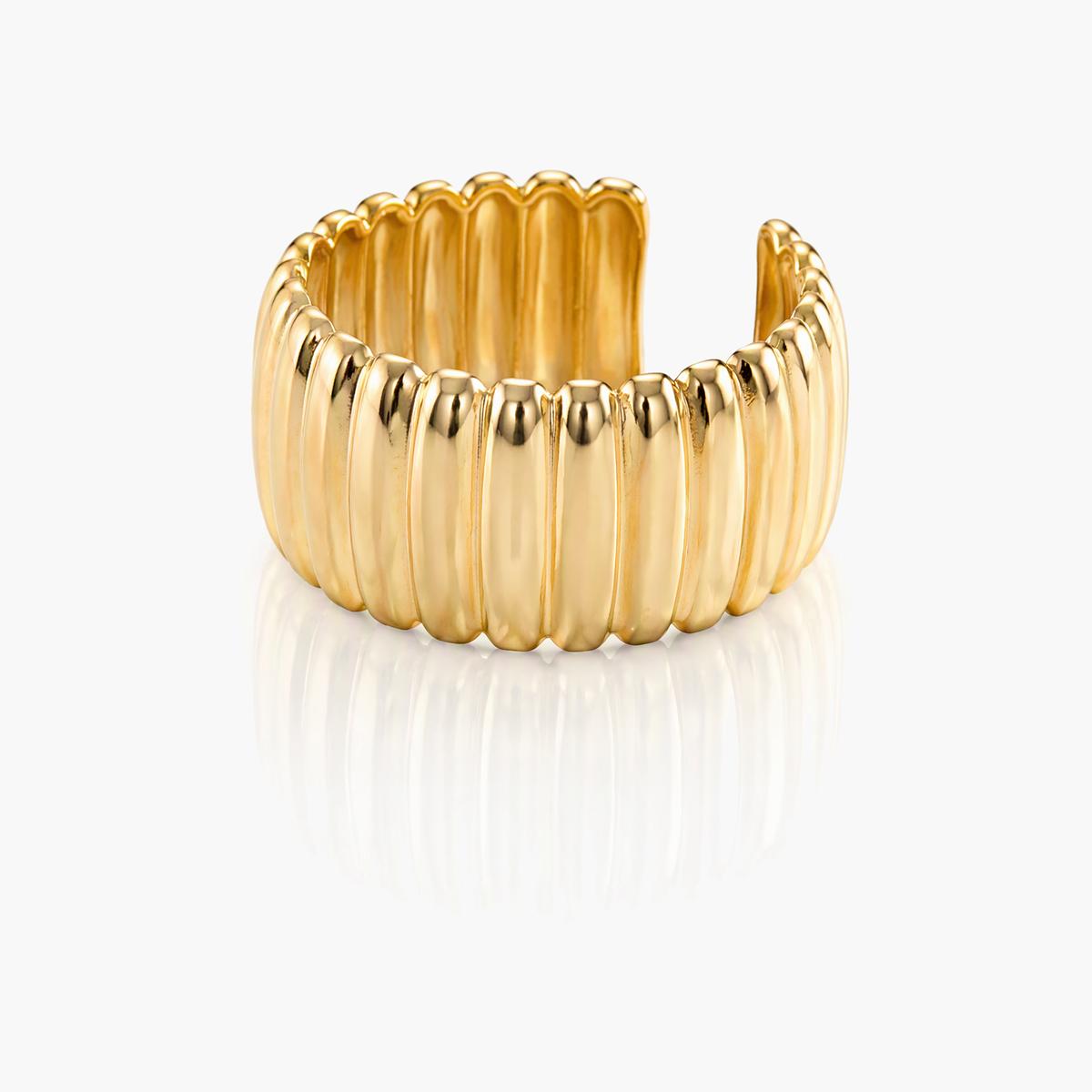 Ribbed Open Cuff Ring