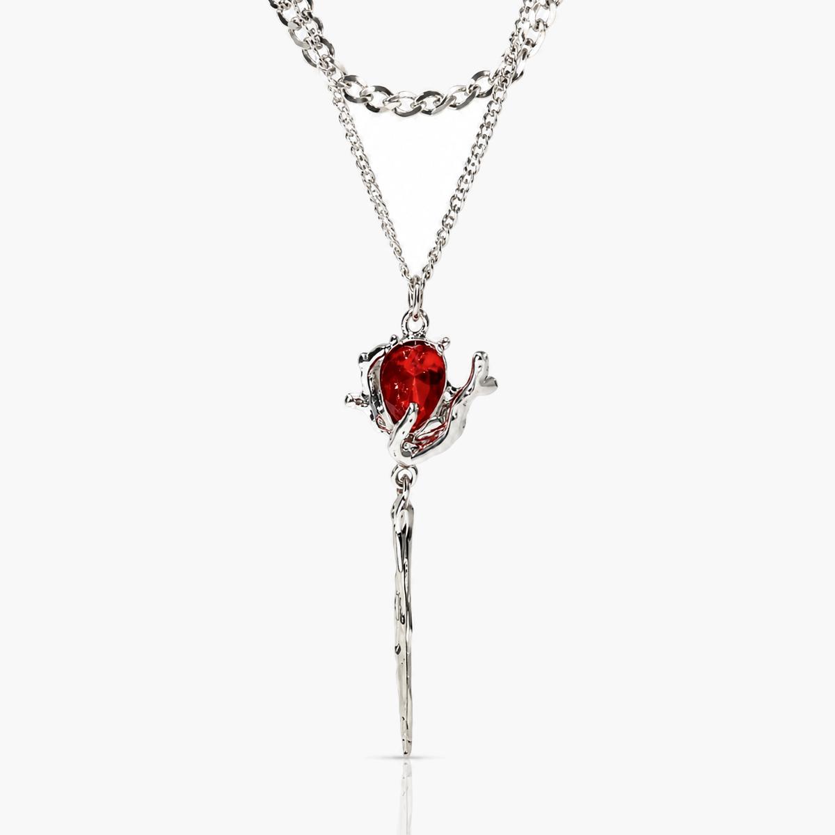 Trendy Heart Dagger Pendant Necklace
