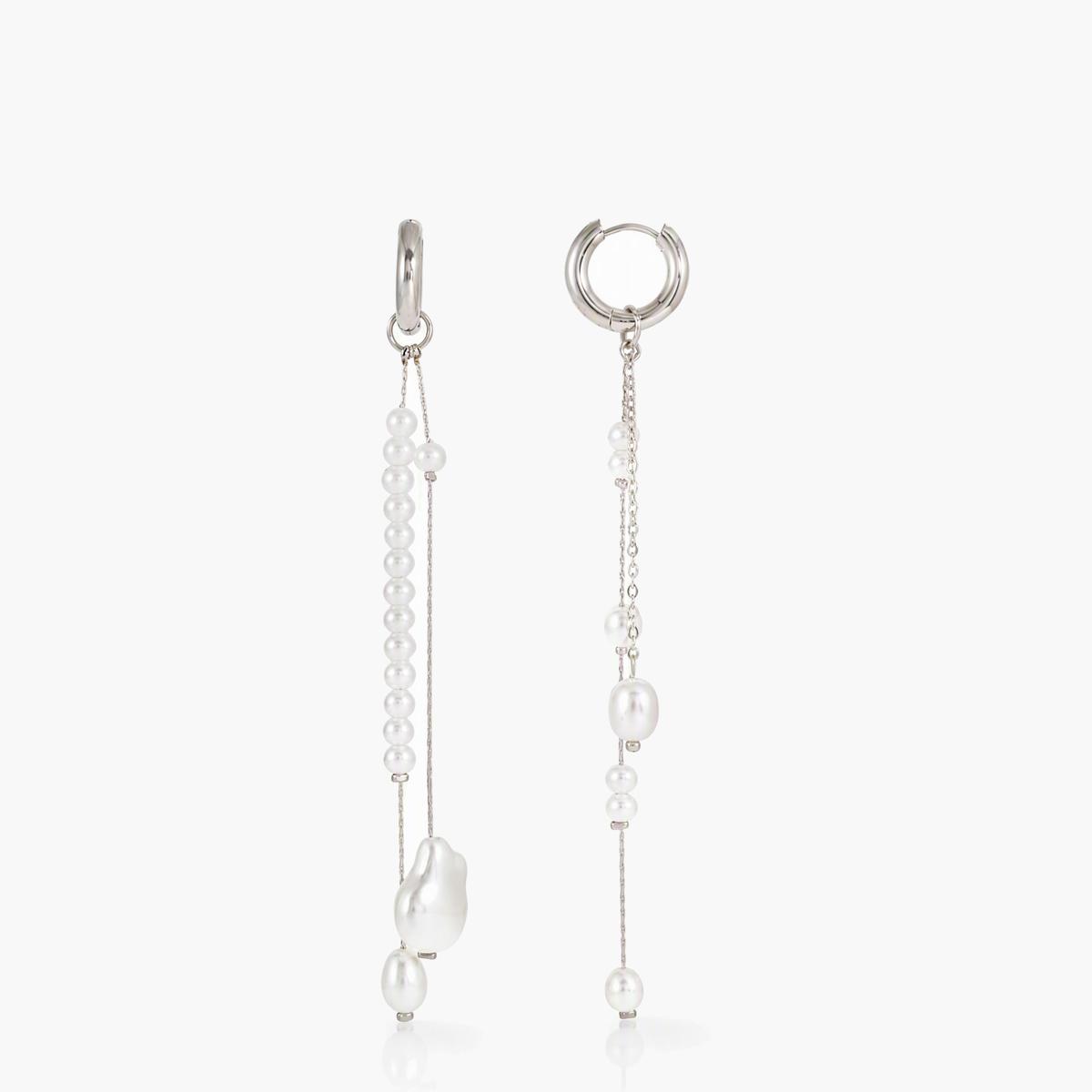 Elegant Pearl Drop Chain Earrings