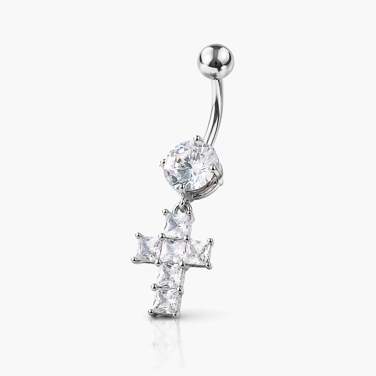 Cross Charm Belly Ring
