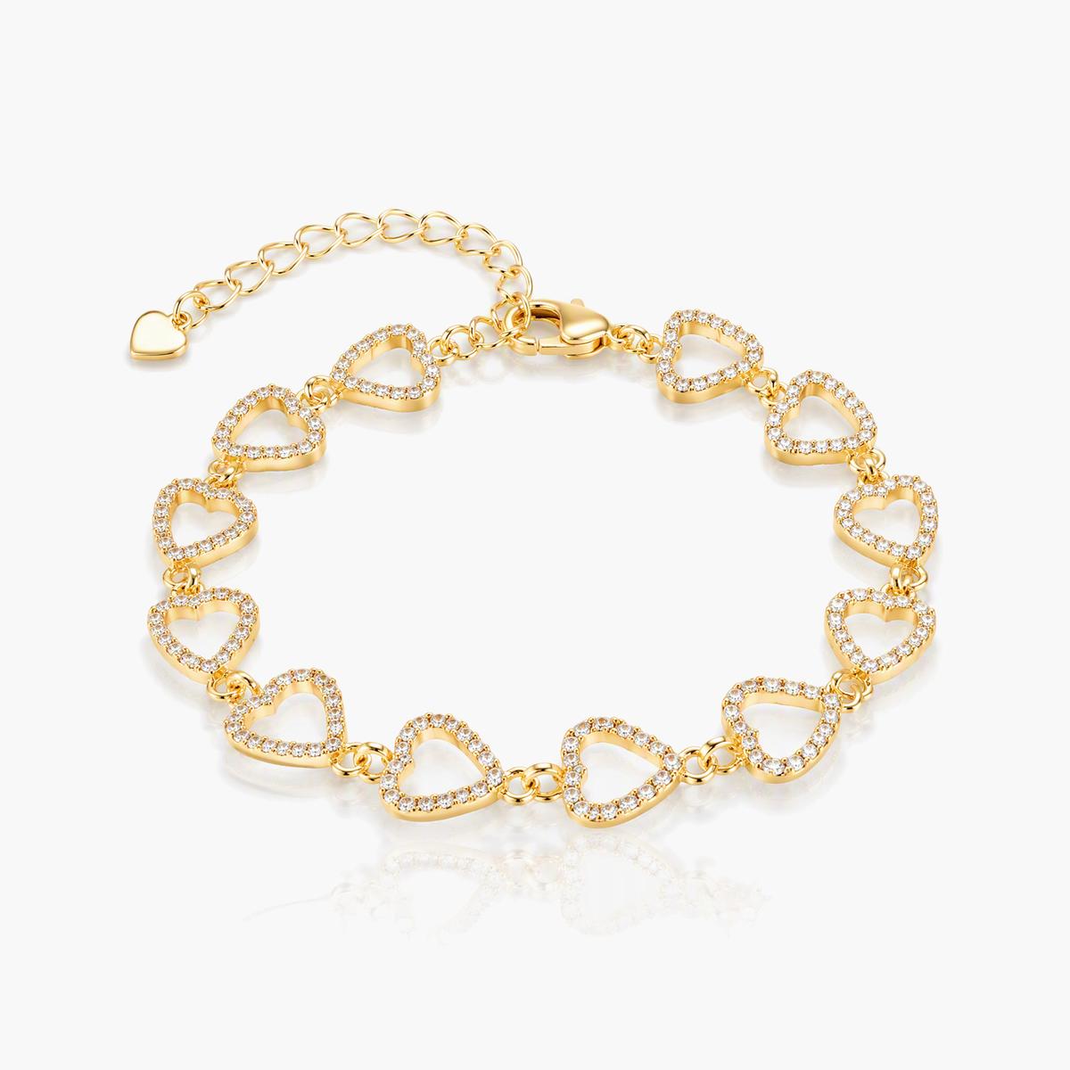 Trendy Heart Link Bracelet