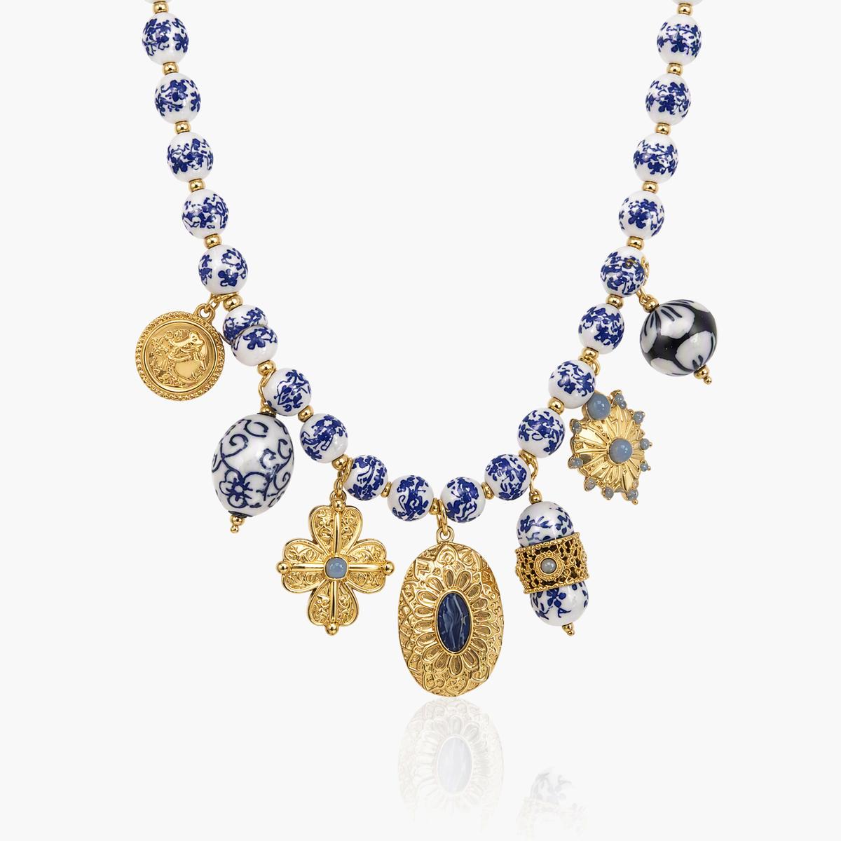Vintage Flower Charm Necklace