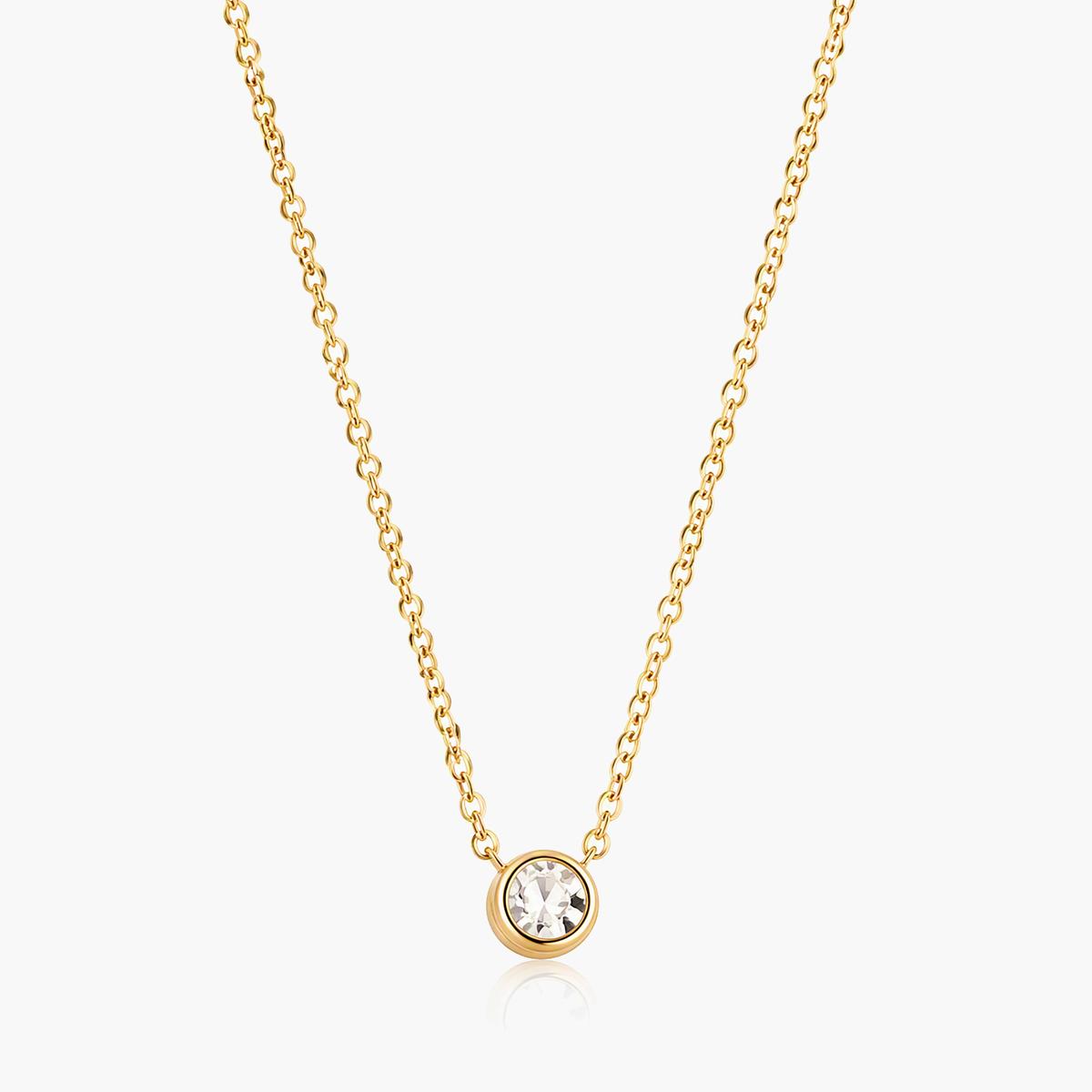 Dainty Single Stone Pendant Necklace