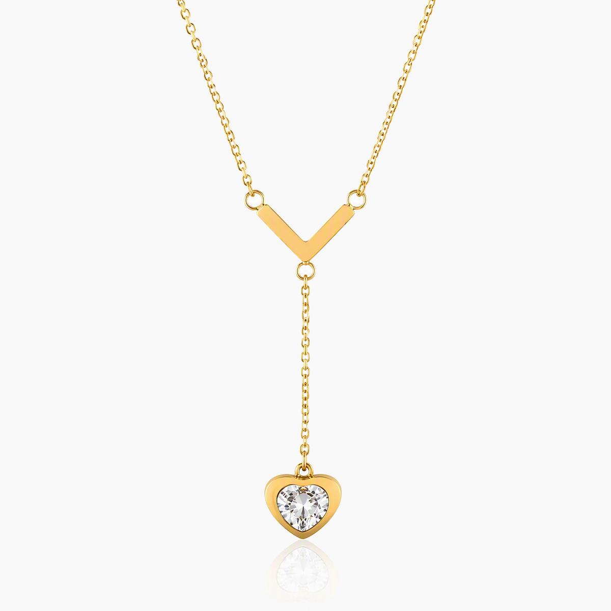 Dainty Letter L Heart Necklace