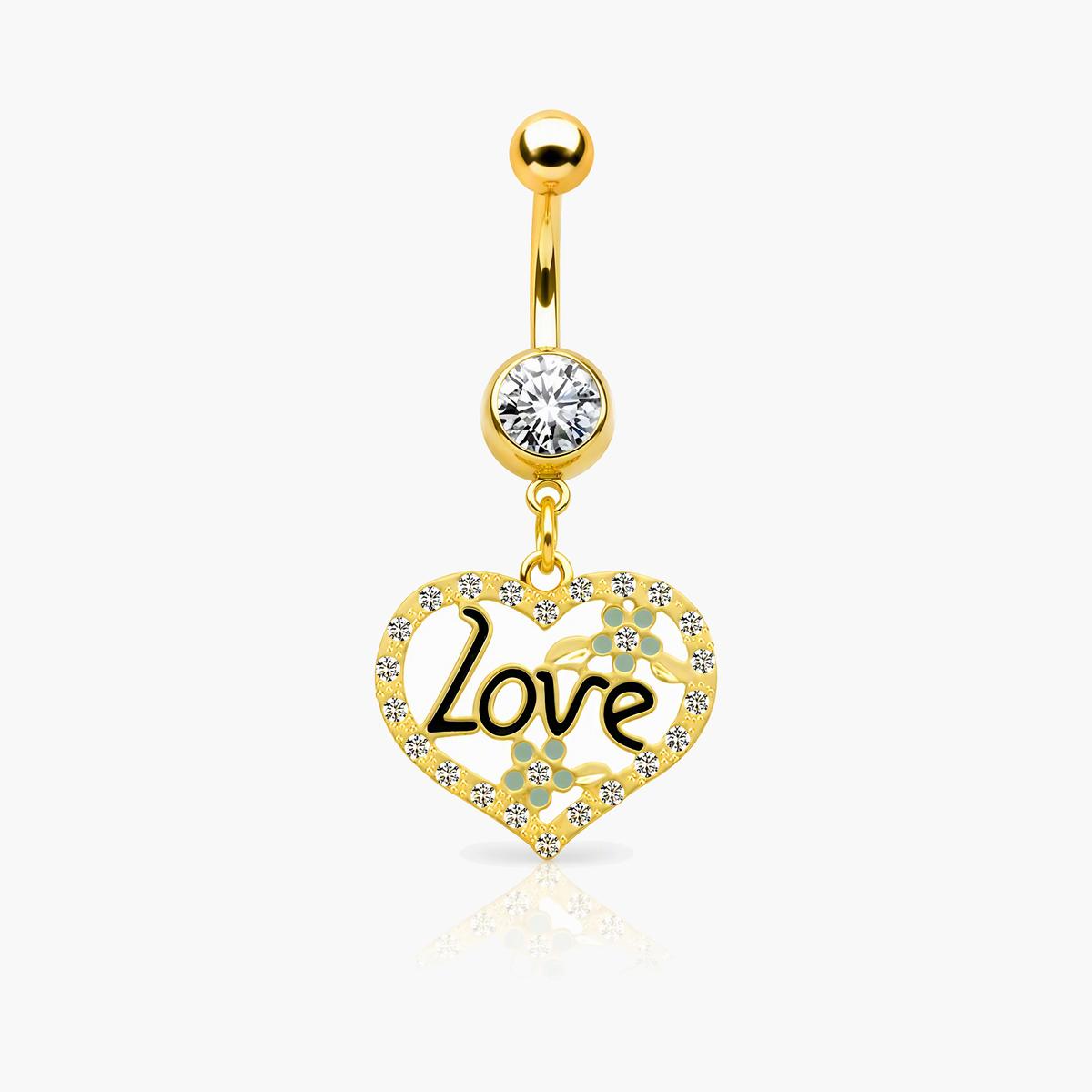 Cute Heart Charm Belly Ring