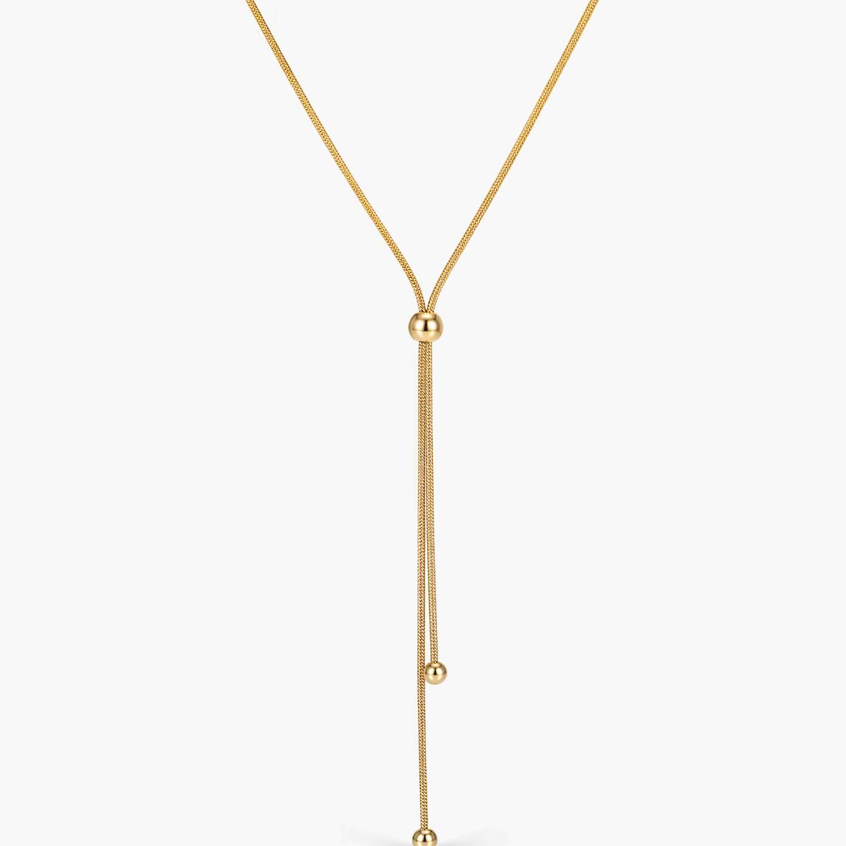 Minimalist Snake Chain Lariat Necklace
