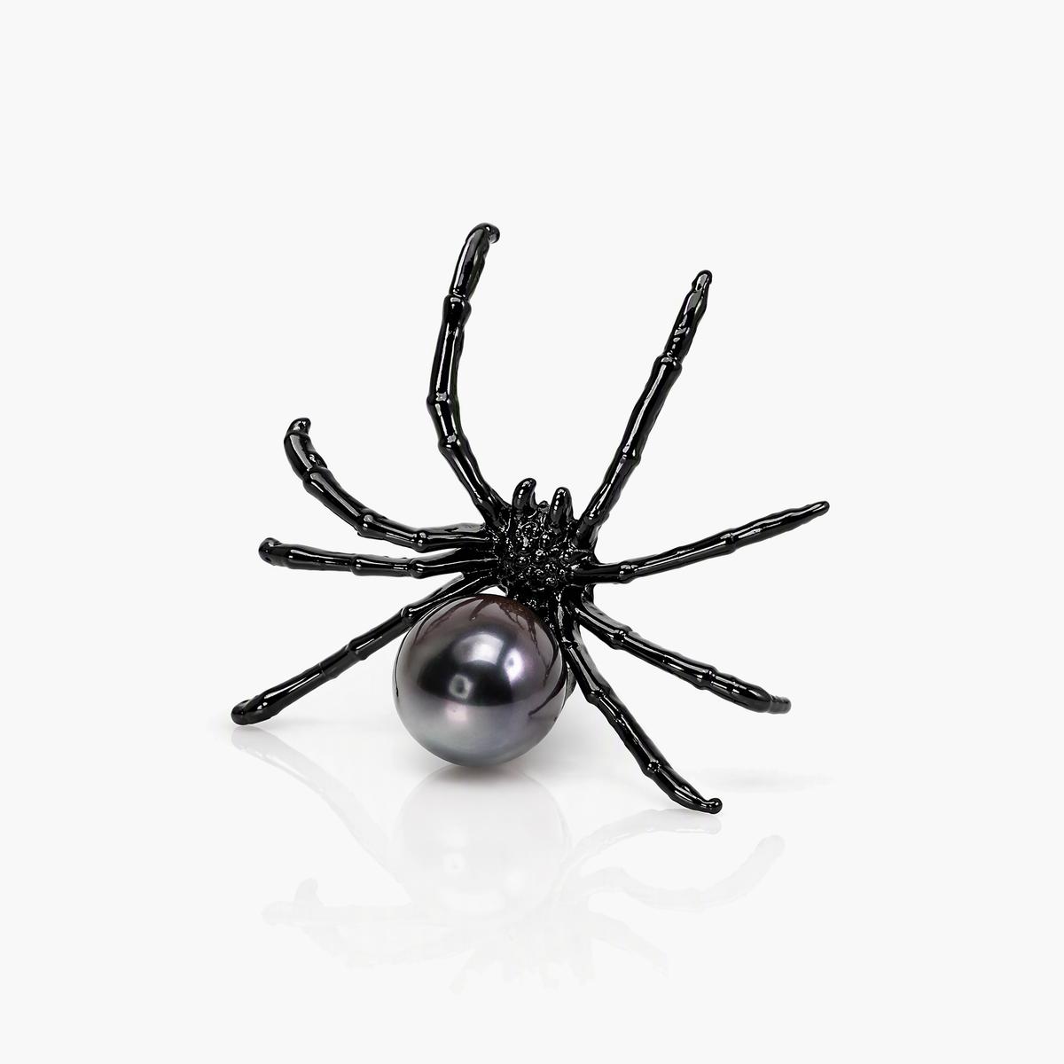 Trendy Spider Pearl Stud Earrings