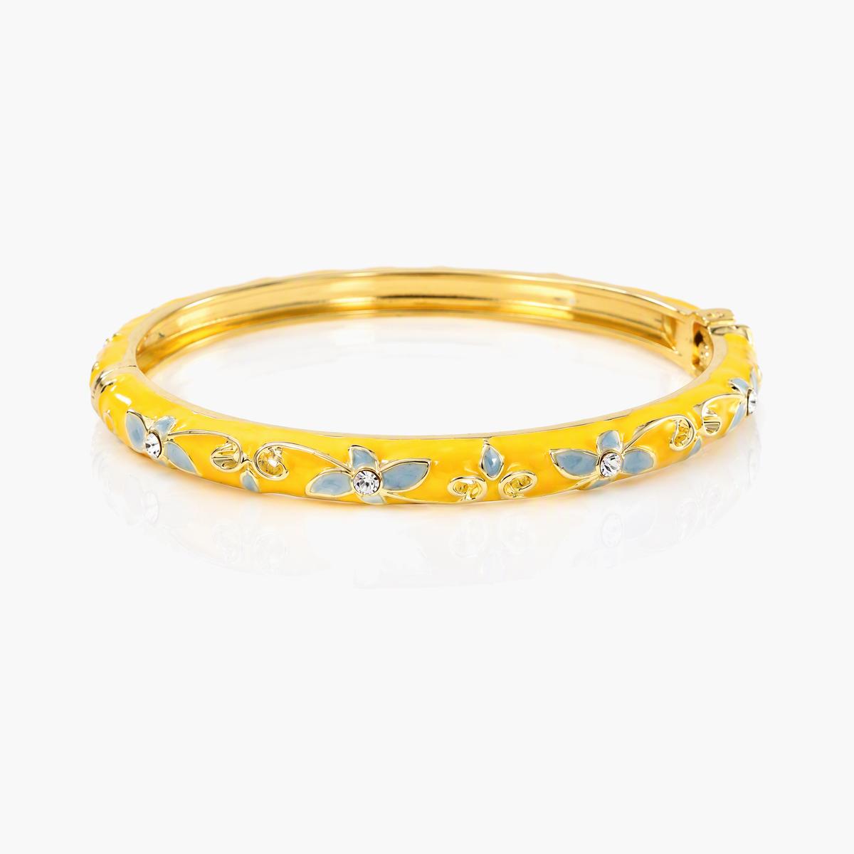 Dainty Floral Enamel Bangle