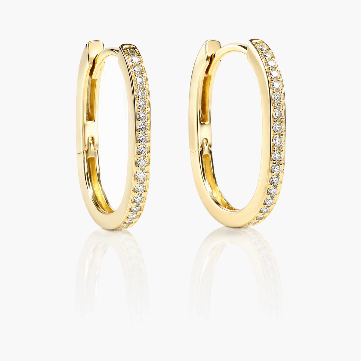 Dainty Paved Hoop Earrings