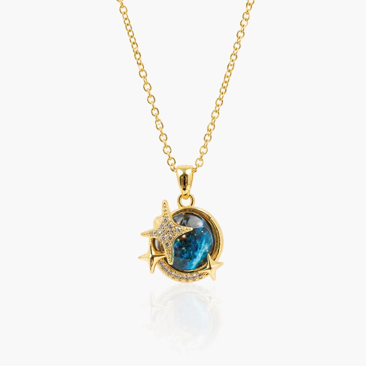 Trendy Moon And Star Pendant Necklace