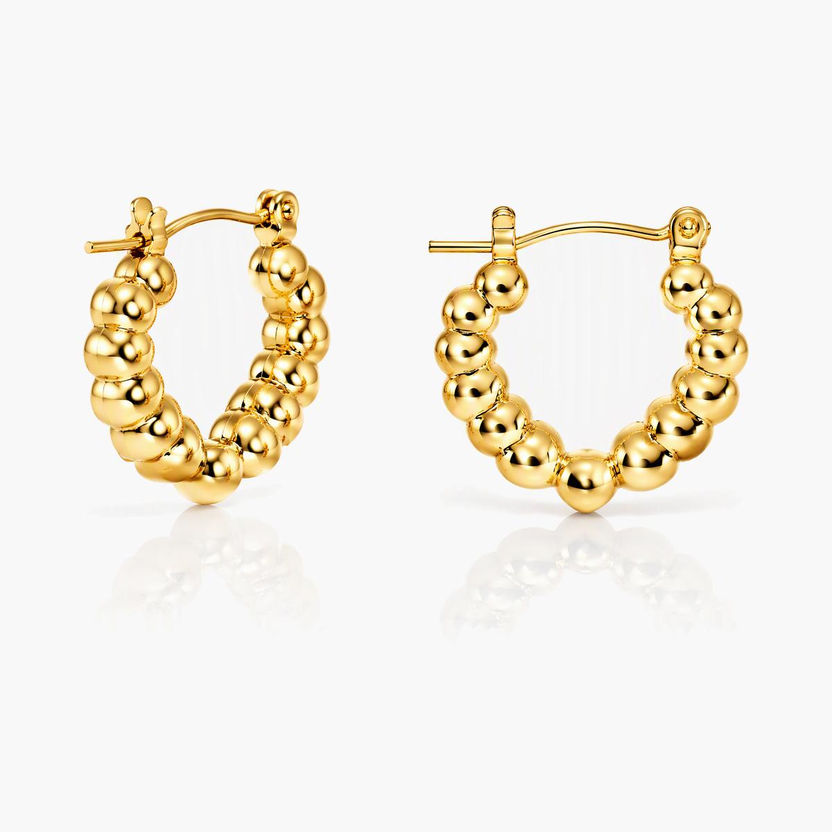 Star Beaded Flame Hoop Earrings