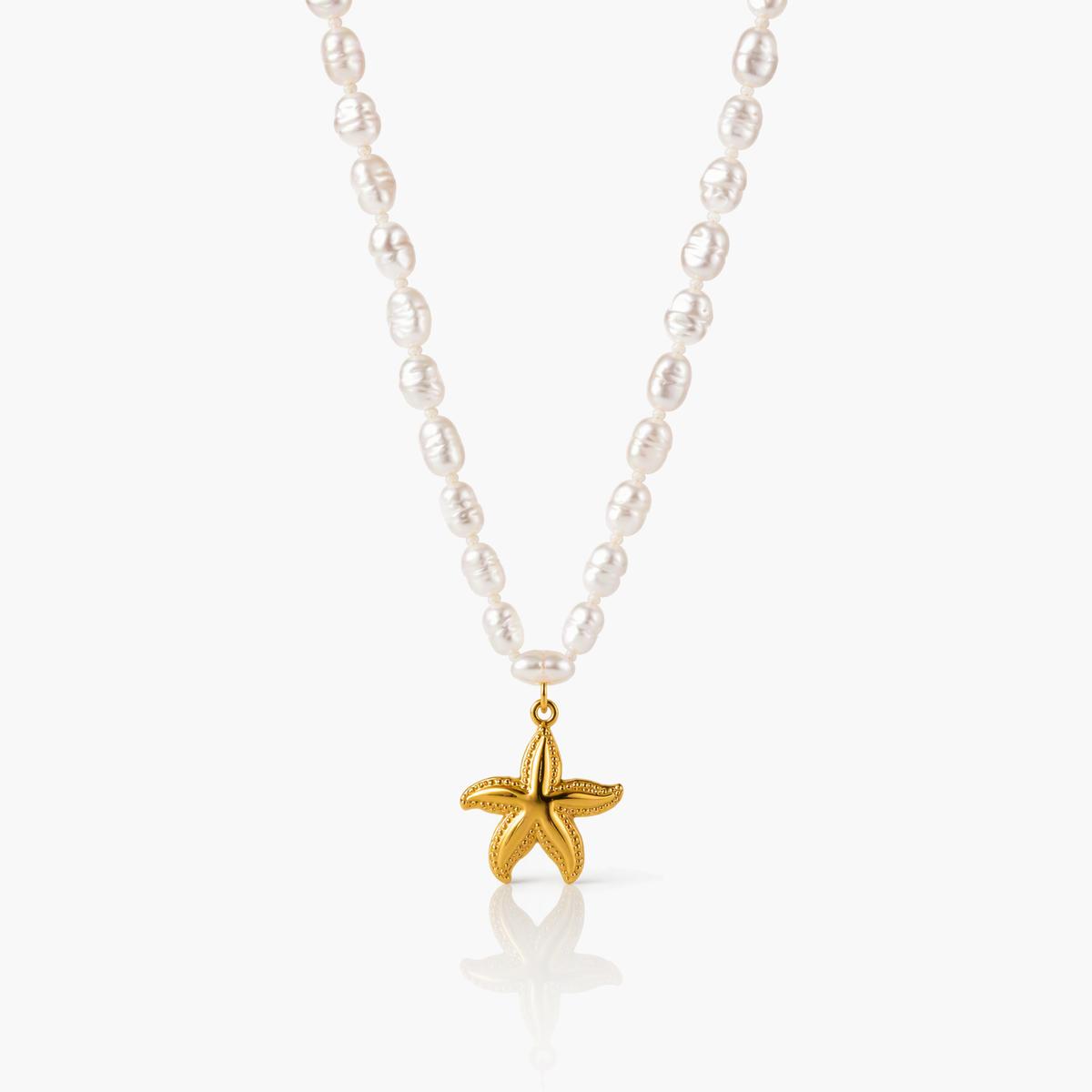 Dainty Starfish Pearl Necklace