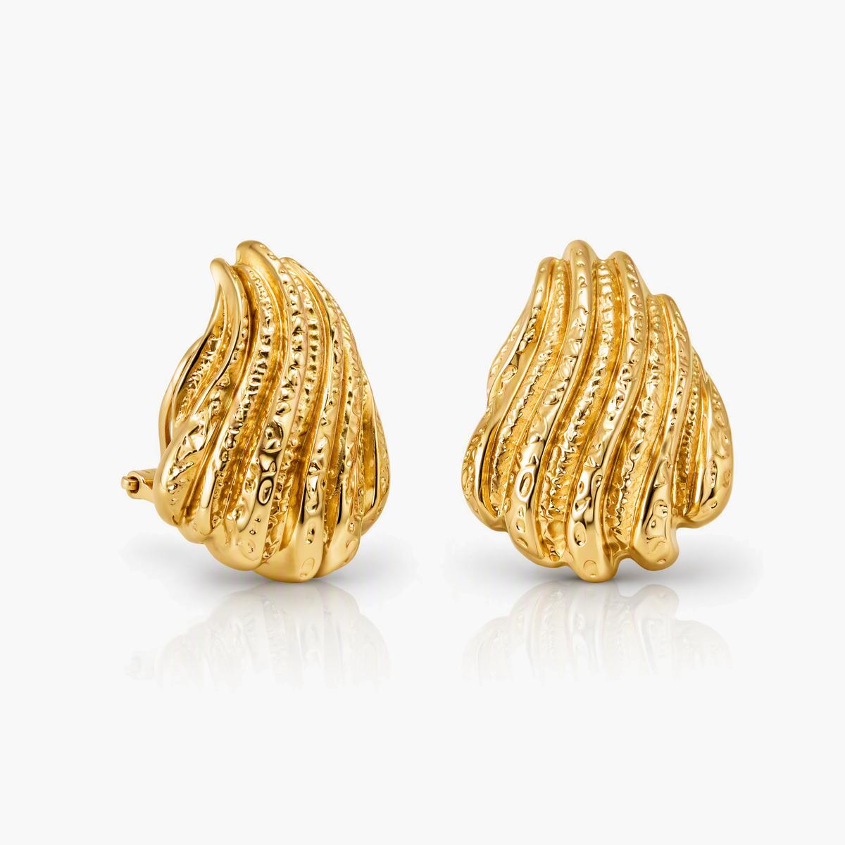 Textured Shell Stud Earrings