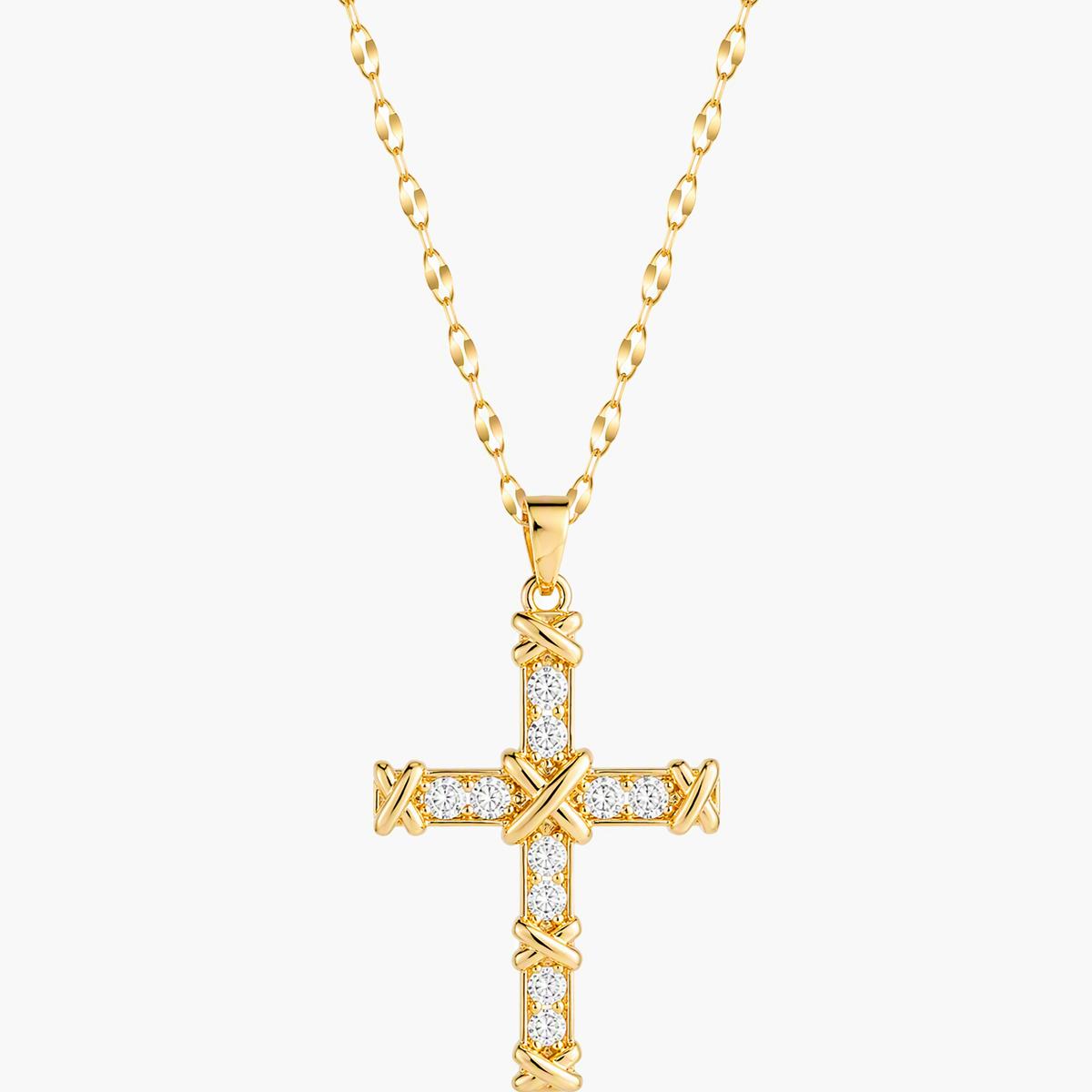 Twisted Cross Pendant Necklace