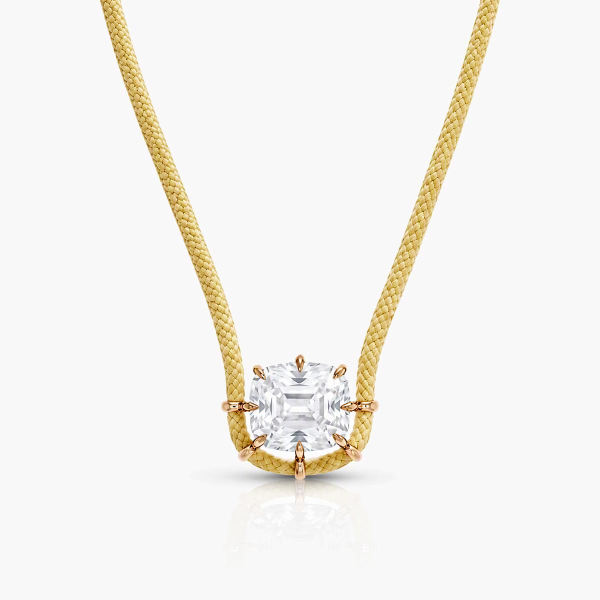 Trendy Braided Cord Single Stone Necklace