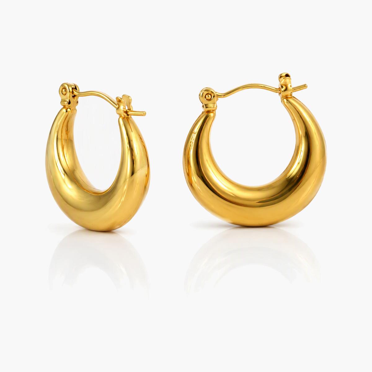 Chunky Crescent Hoop Earrings
