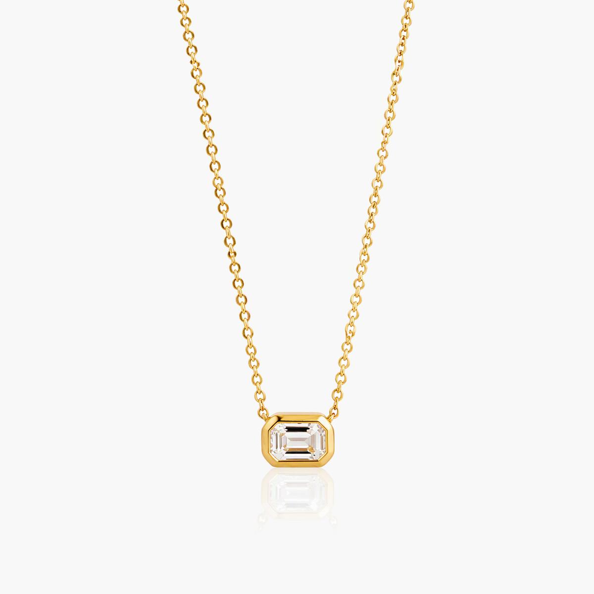 Dainty Square Stone Pendant Necklace