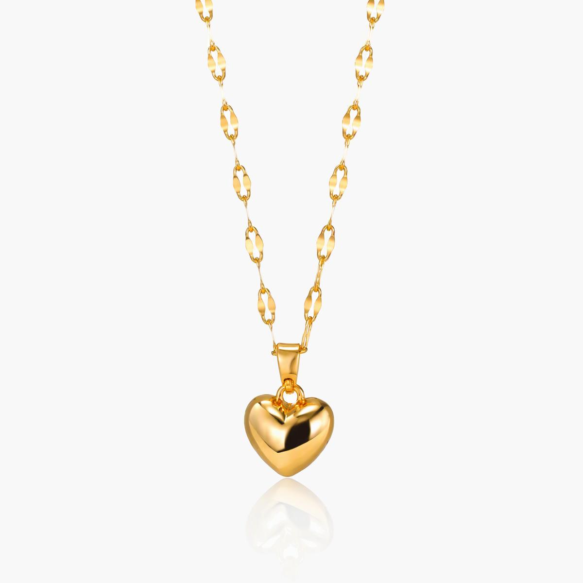 Dainty Puffed Heart Pendant Necklace
