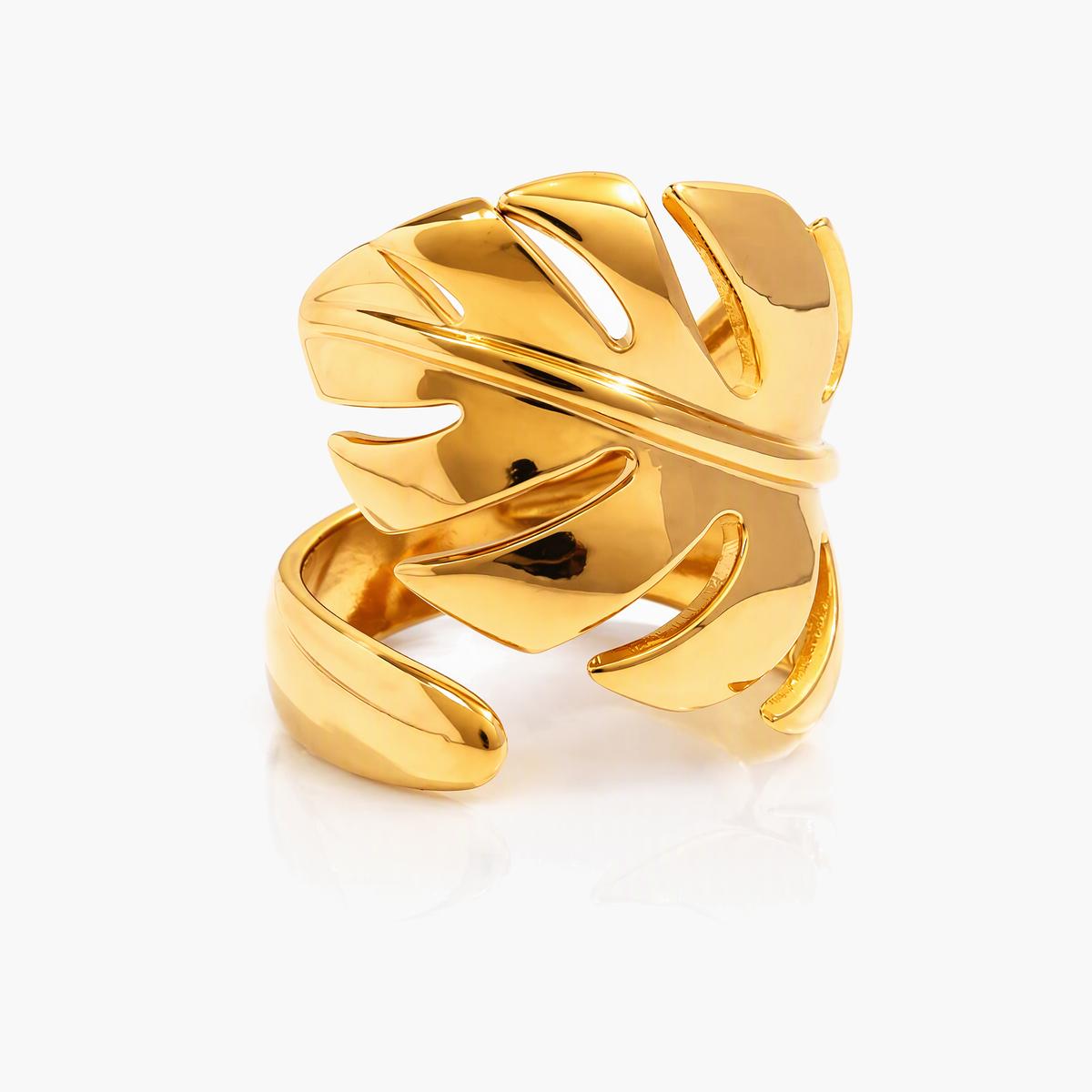 Trendy Monstera Leaf Ring