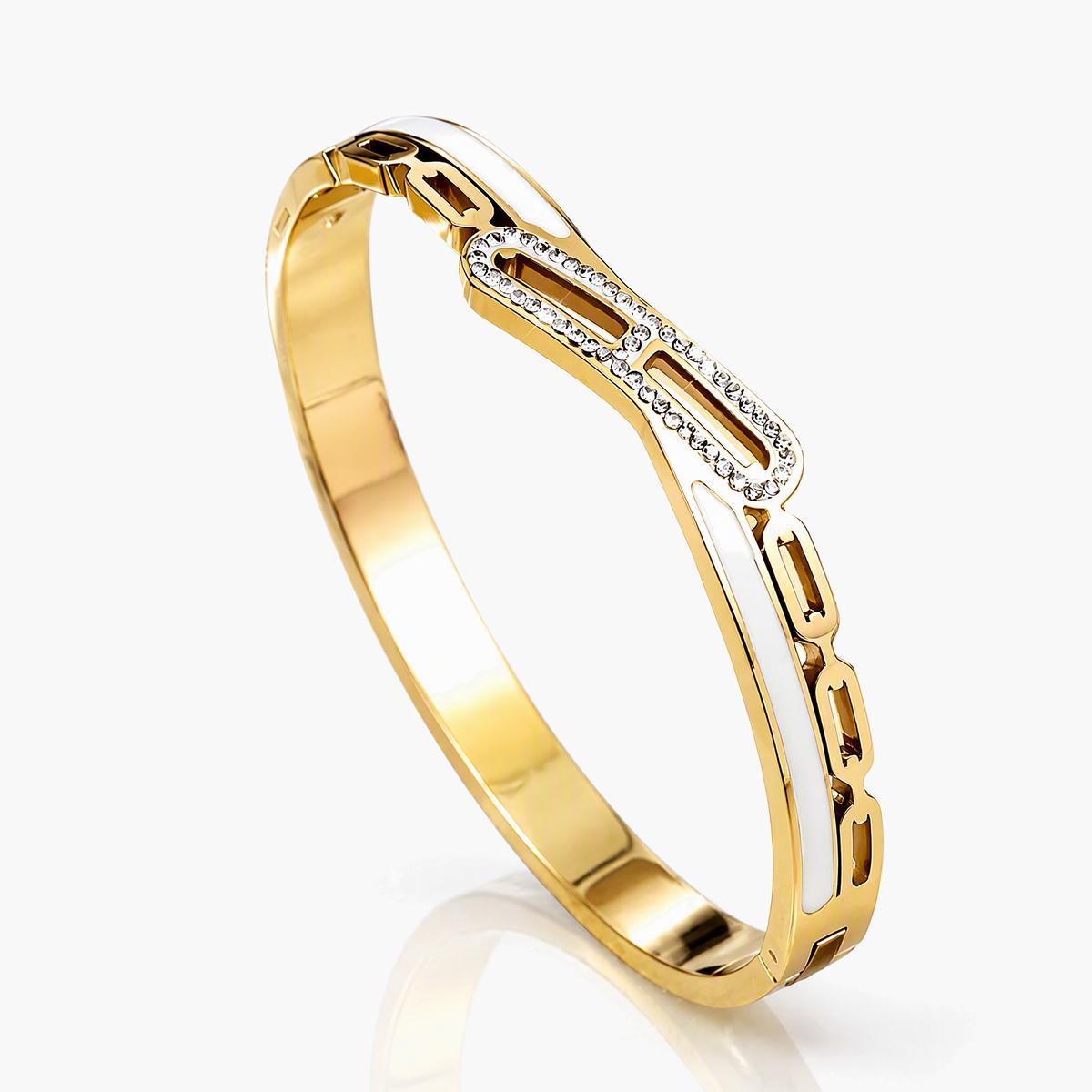 Elegant Enamel Link Bangle