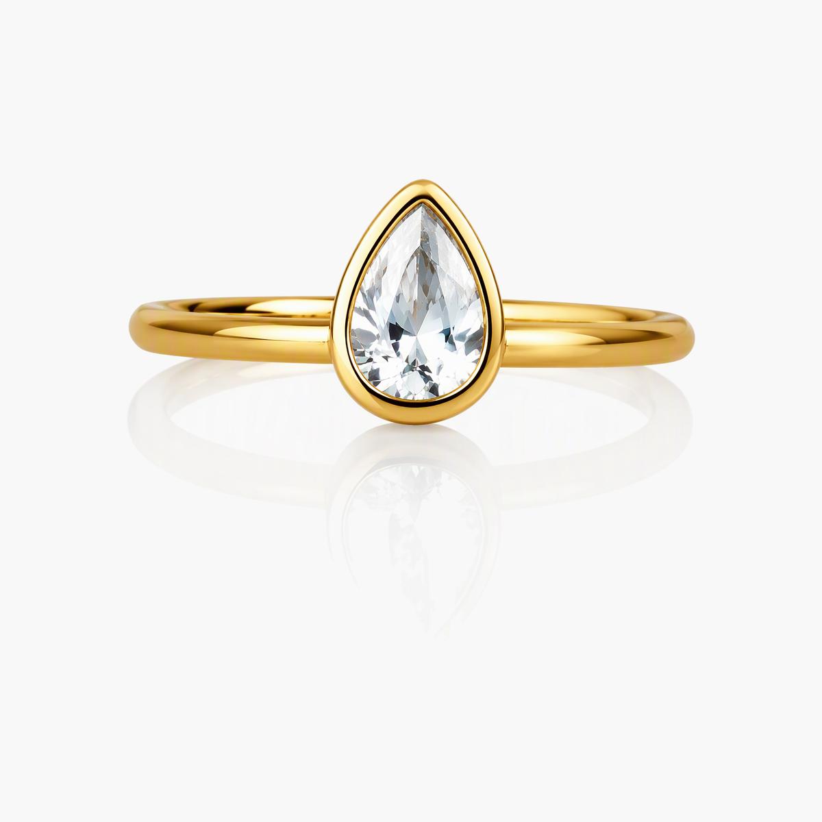 Dainty Teardrop Stone Ring
