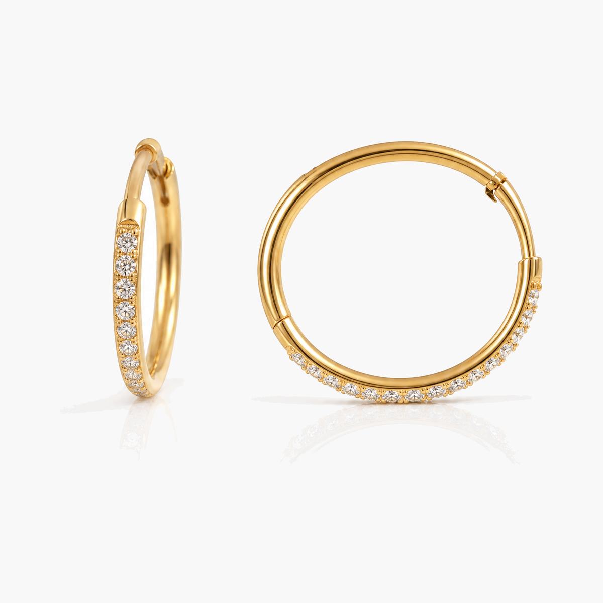 Dainty Paved Hoop Earrings