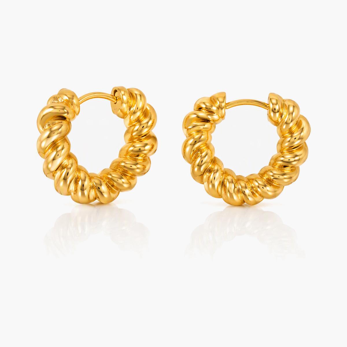 Twisted Band Huggie Earrings
