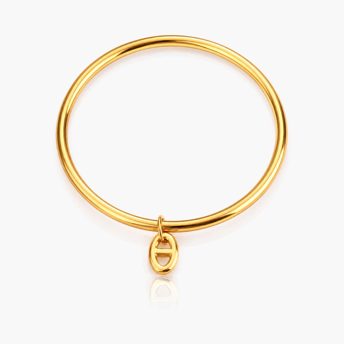 Minimalist Pig Nose Charm Bangle