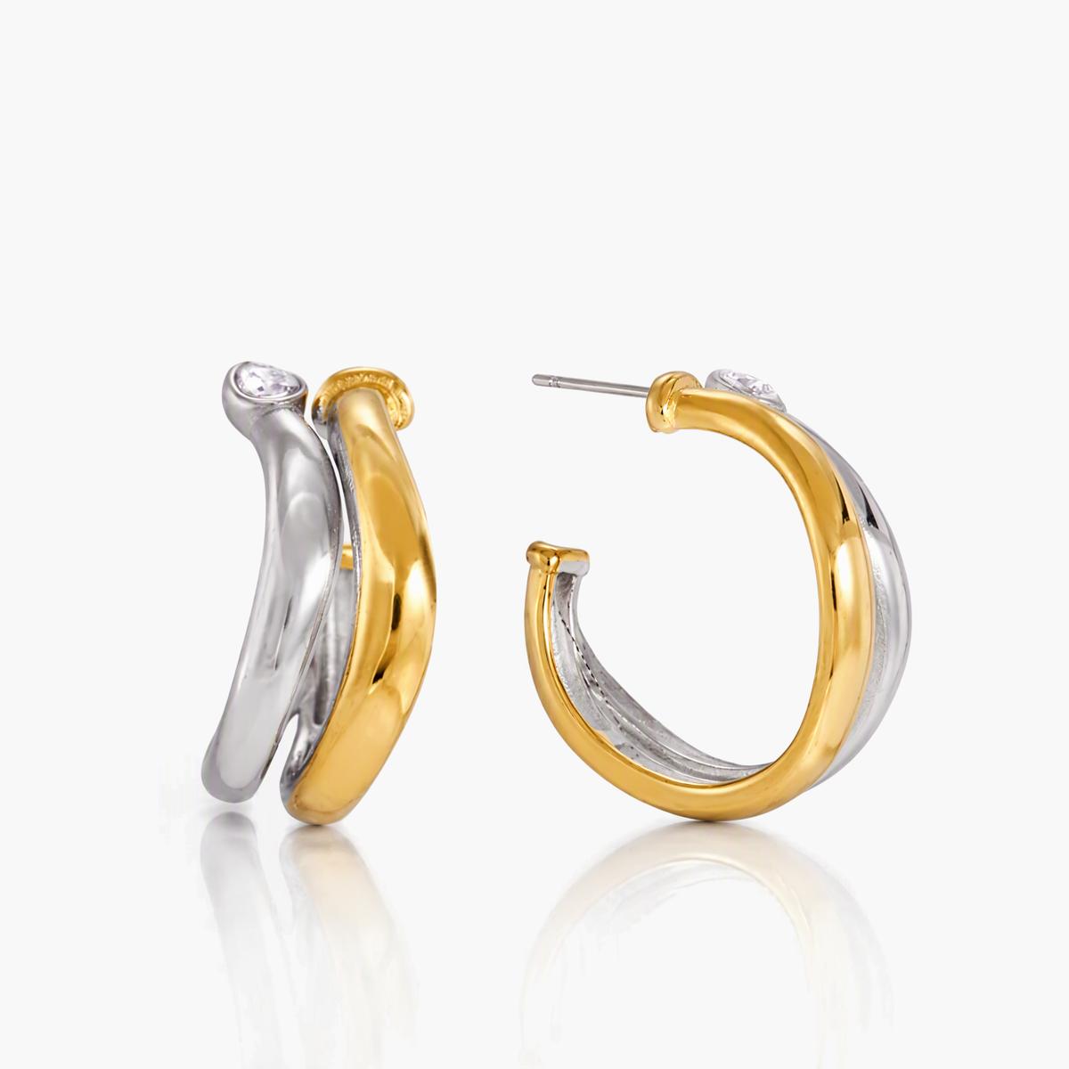 Twisted Band Huggie Earrings