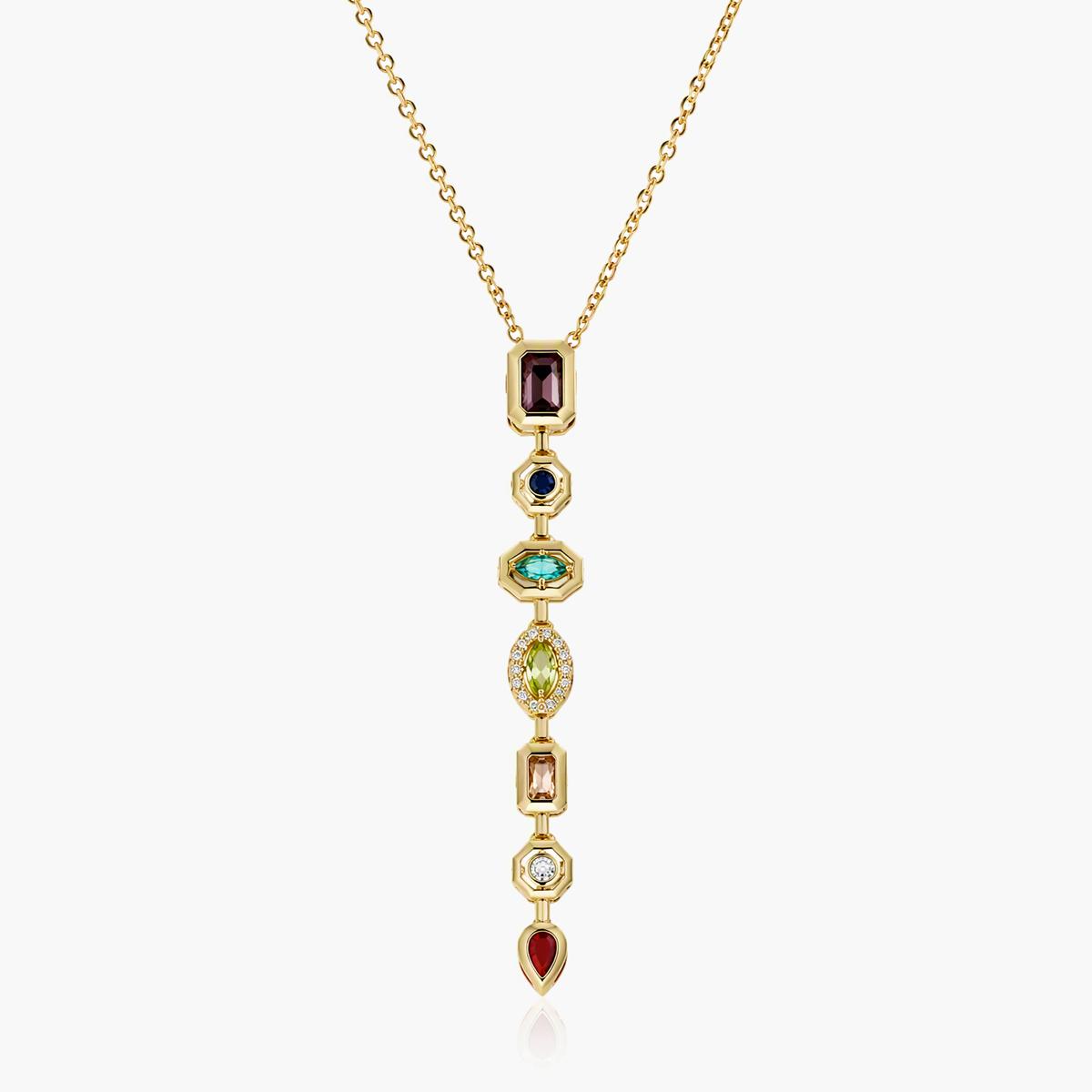 Multi-Gemstone Drop Necklace