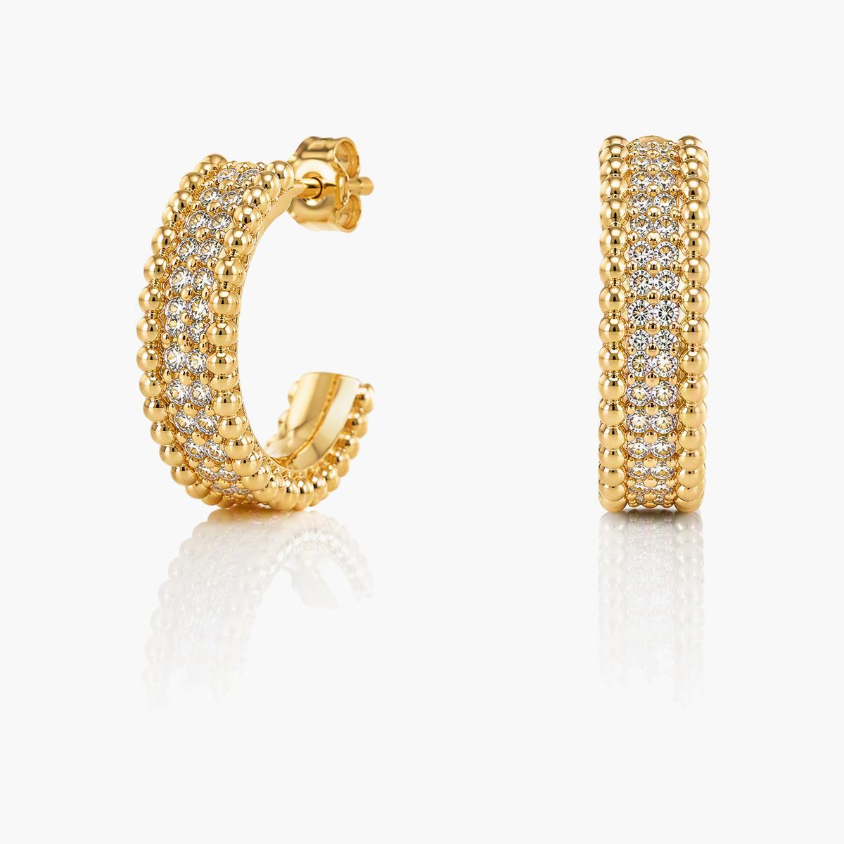 Trendy Paved Hoop Earrings