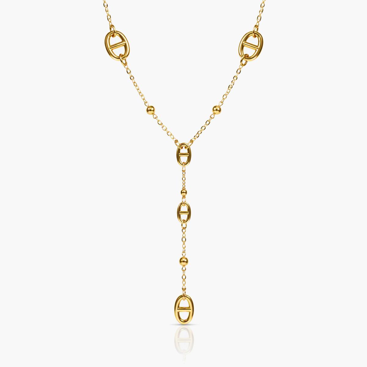 Minimalist Oval Link Y-Necklace